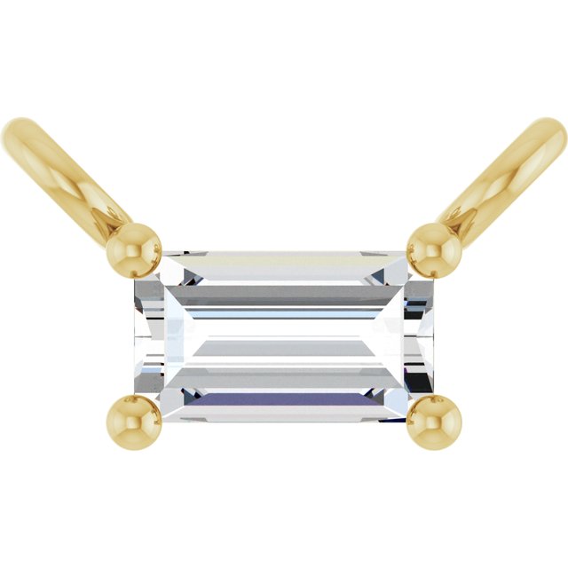 14K Lab-Grown Diamond Necklace Center with 1/10 to 1/8 CTW Diamond Accents