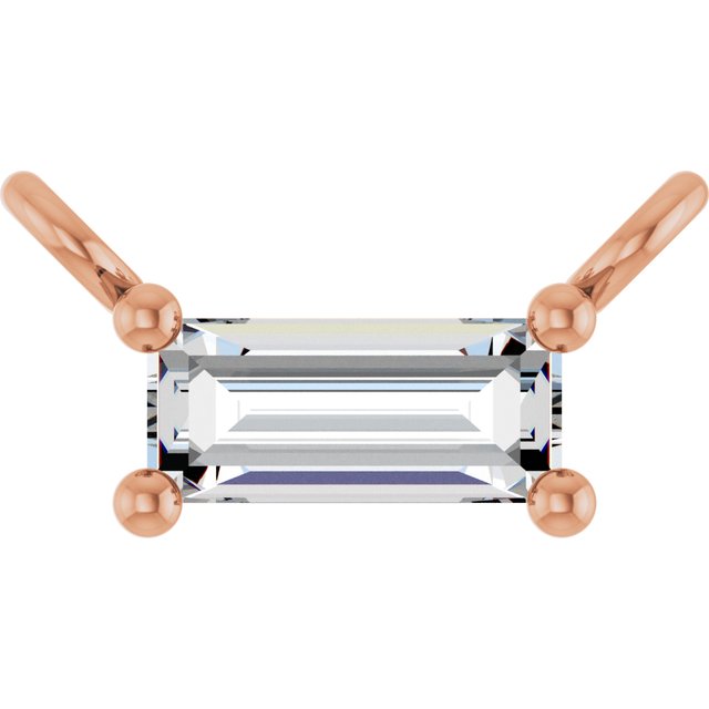 14K Lab-Grown Diamond Necklace Center with 1/10 to 1/8 CTW Diamond Accents