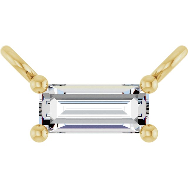 14K Lab-Grown Diamond Necklace Center with 1/10 to 1/8 CTW Diamond Accents