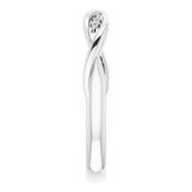 14K White .02 CTW Natural Diamond Stackable Twisted Ring