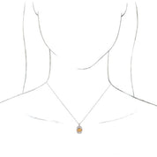 Sterling Silver Natural Citrine & 1/3 CTW Natural Diamond 16-18" Necklace