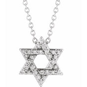 Sterling Silver 1/10 CTW Natural Diamond Star of David 16-18" Necklace