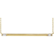 14K 1/4 CTW Natural Diamond Bar Necklace with 16" and 18" Length Options