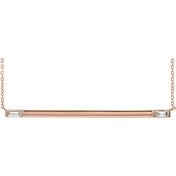 14K 1/4 CTW Natural Diamond Bar Necklace with 16" and 18" Length Options