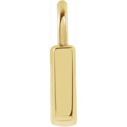 14K Gold Engravable Lock Pendant