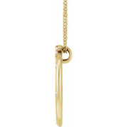 14K Lab-Grown Diamond Bezel-Set and Crescent Moon Necklace 16-18" Length