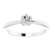 14K White Gold .03 CTW Natural Diamond Knot Ring - Elegant Design