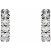 14K White 1/4 CTW Lab-Grown Diamond French-Set Huggie Hoop Earrings