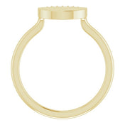 14K Gold and Platinum .03 CTW Natural Diamond Stackable Geometric Ring - Perfect for Everyday Wear