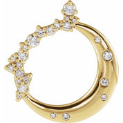 14K Yellow 1/4 CTW Lab-Grown Diamond Crescent Moon Pendant