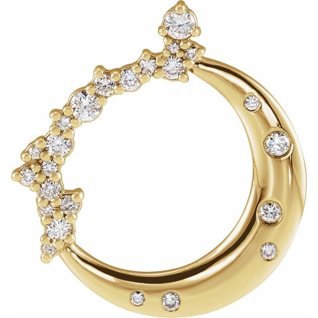 14K Yellow 1/4 CTW Lab-Grown Diamond Crescent Moon Pendant