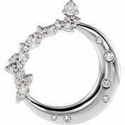 14K White 1/4 CTW Lab-Grown Diamond Crescent Moon Pendant