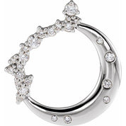 14K White 1/4 CTW Lab-Grown Diamond Crescent Moon Pendant
