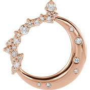 14K Rose 1/4 CTW Lab-Grown Diamond Crescent Moon Pendant