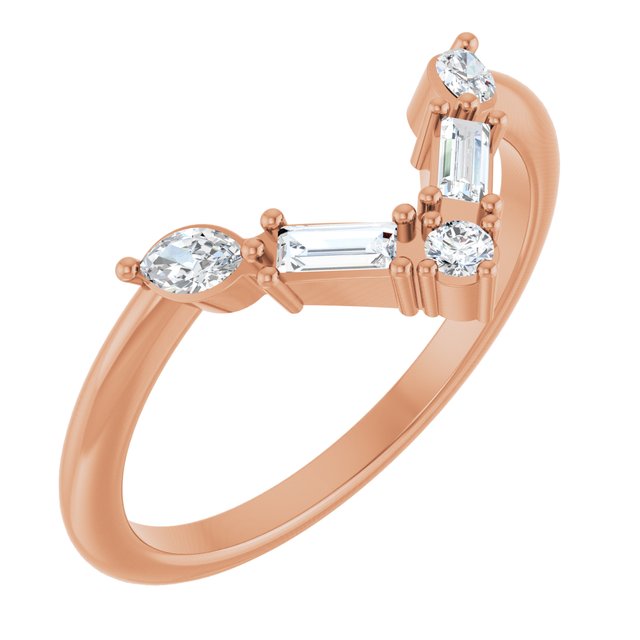 4 CTW Lab-Grown Diamond V Bar Ring