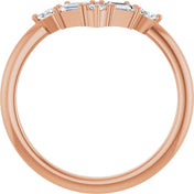 14K Rose 1/4 CTW Lab-Grown Diamond V Bar Ring