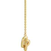 14K Interlocking Heart 18" Necklace in Rose, Yellow, and White Gold