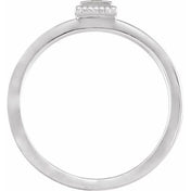 14K White Natural Aquamarine Family Stackable Ring