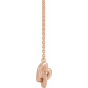 14K Interlocking Heart 18" Necklace in Rose, Yellow, and White Gold