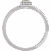 14K White Natural Peridot Family Stackable Ring