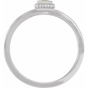 14K White Natural Peridot Family Stackable Ring