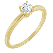 14K Yellow Natural White Sapphire Ring