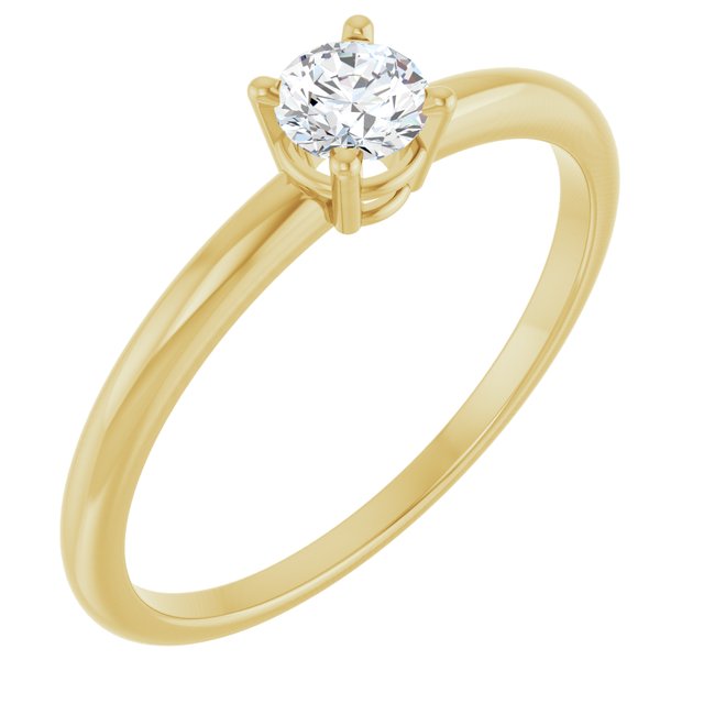 14K Yellow Natural White Sapphire Ring