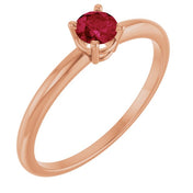 14K Rose Natural Ruby Ring