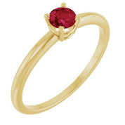 14K Yellow Imitation Ruby Ring
