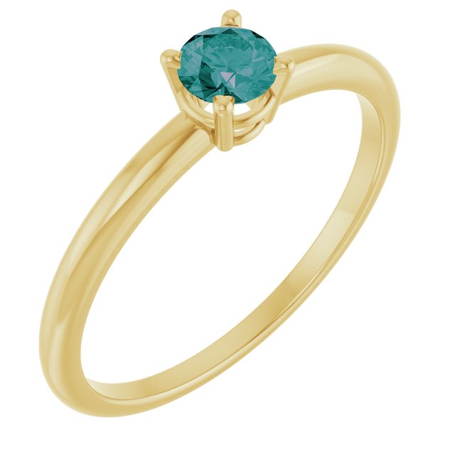 14K Yellow Lab-Grown Ruby Ring