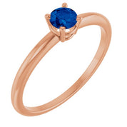 14K Rose Natural Blue Sapphire Ring