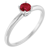 Sterling Silver Natural Ruby Ring