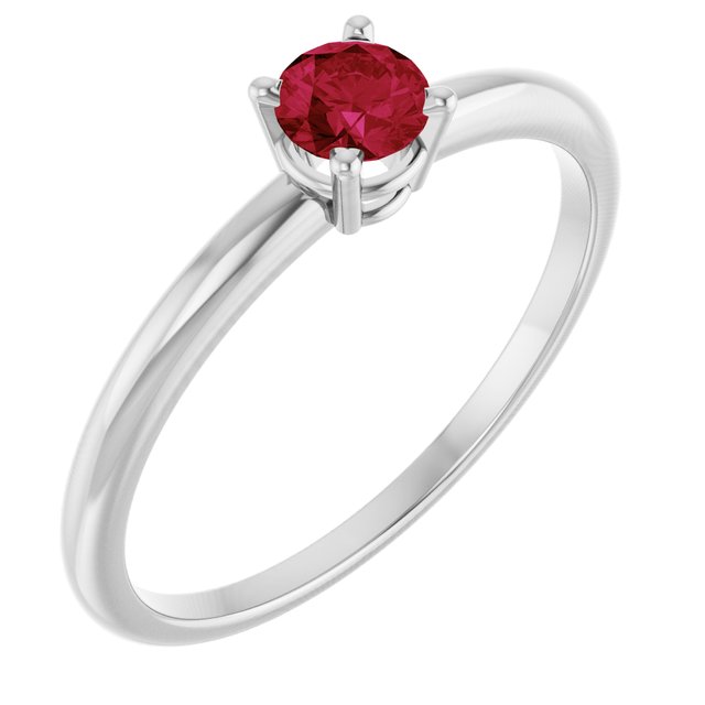 Sterling Silver Natural Ruby Ring