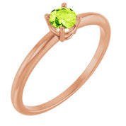 14K Rose Natural Peridot Ring