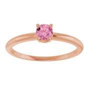 14K Rose Natural Pink Tourmaline Ring