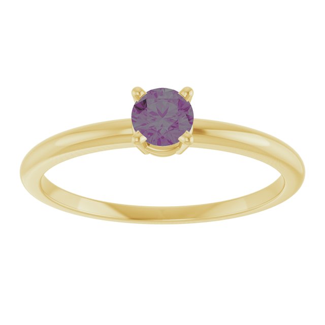 14K Yellow Lab-Grown Alexandrite Ring
