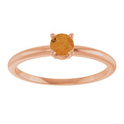 14K Rose Natural Citrine Ring