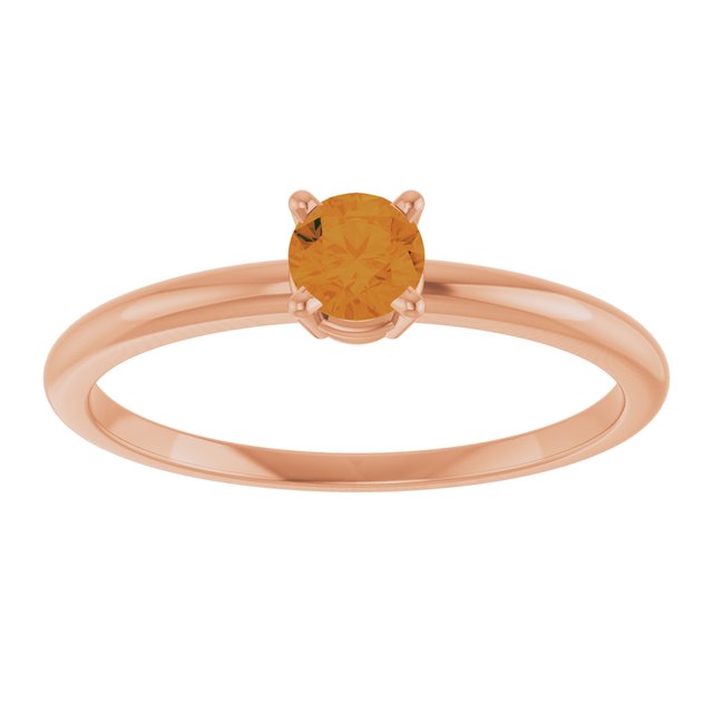 14K Rose Natural Citrine Ring