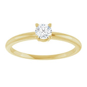 14K Yellow Natural White Sapphire Ring