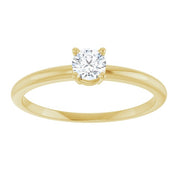 14K Yellow Natural White Sapphire Ring
