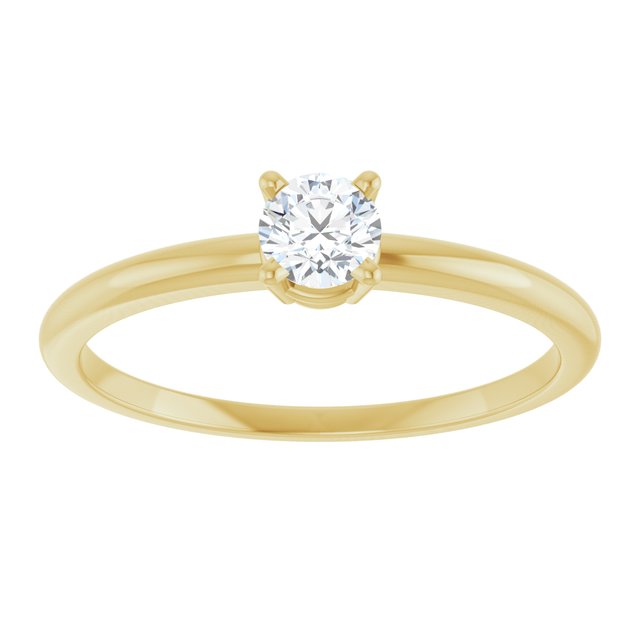 14K Yellow Natural White Sapphire Ring