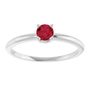 Sterling Silver Natural Ruby Ring