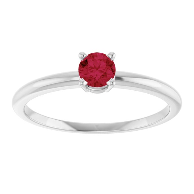Sterling Silver Natural Ruby Ring