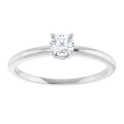Sterling Silver Natural White Sapphire Ring
