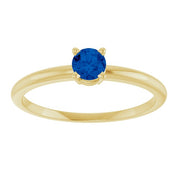 14K Yellow Lab-Grown Blue Sapphire Ring