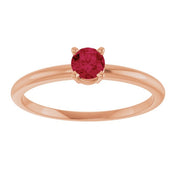 14K Rose Natural Ruby Ring