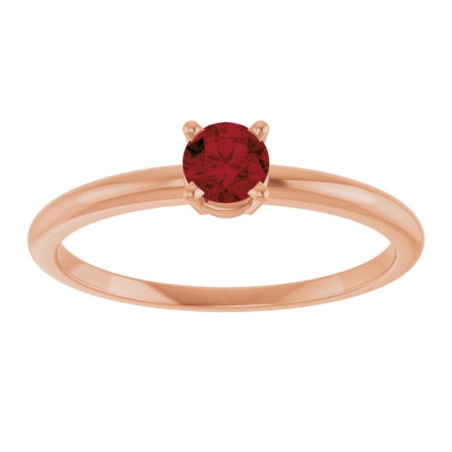 14K Rose Natural Mozambique Garnet Ring