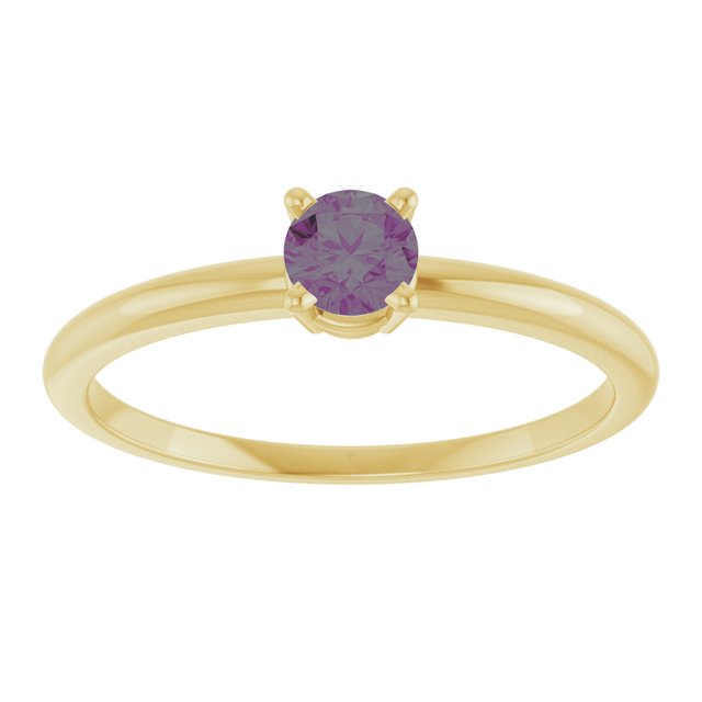 14K Yellow Lab-Grown Alexandrite Ring