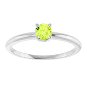 Sterling Silver Natural Peridot Ring
