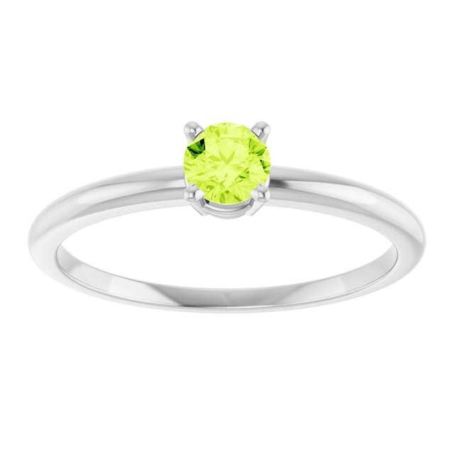 Sterling Silver Natural Peridot Ring